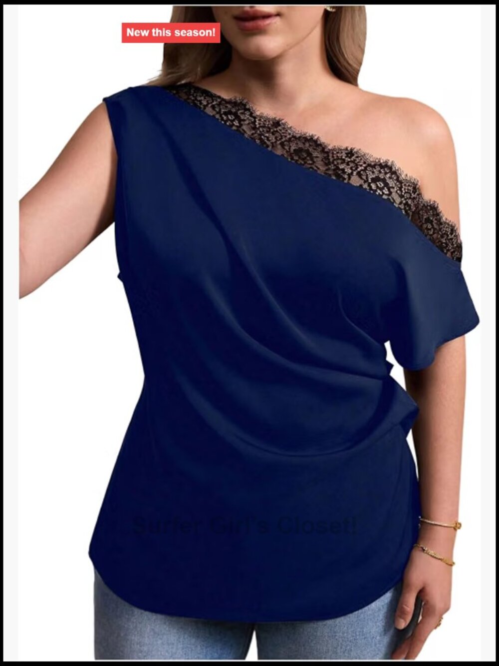 Plus Size Off Shoulder Sleeveless Lace Trim Blouse Summer Dressy Casual Top